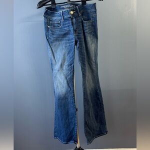 American Eagle Outfitters Women's Dark Blue Flare Jeans